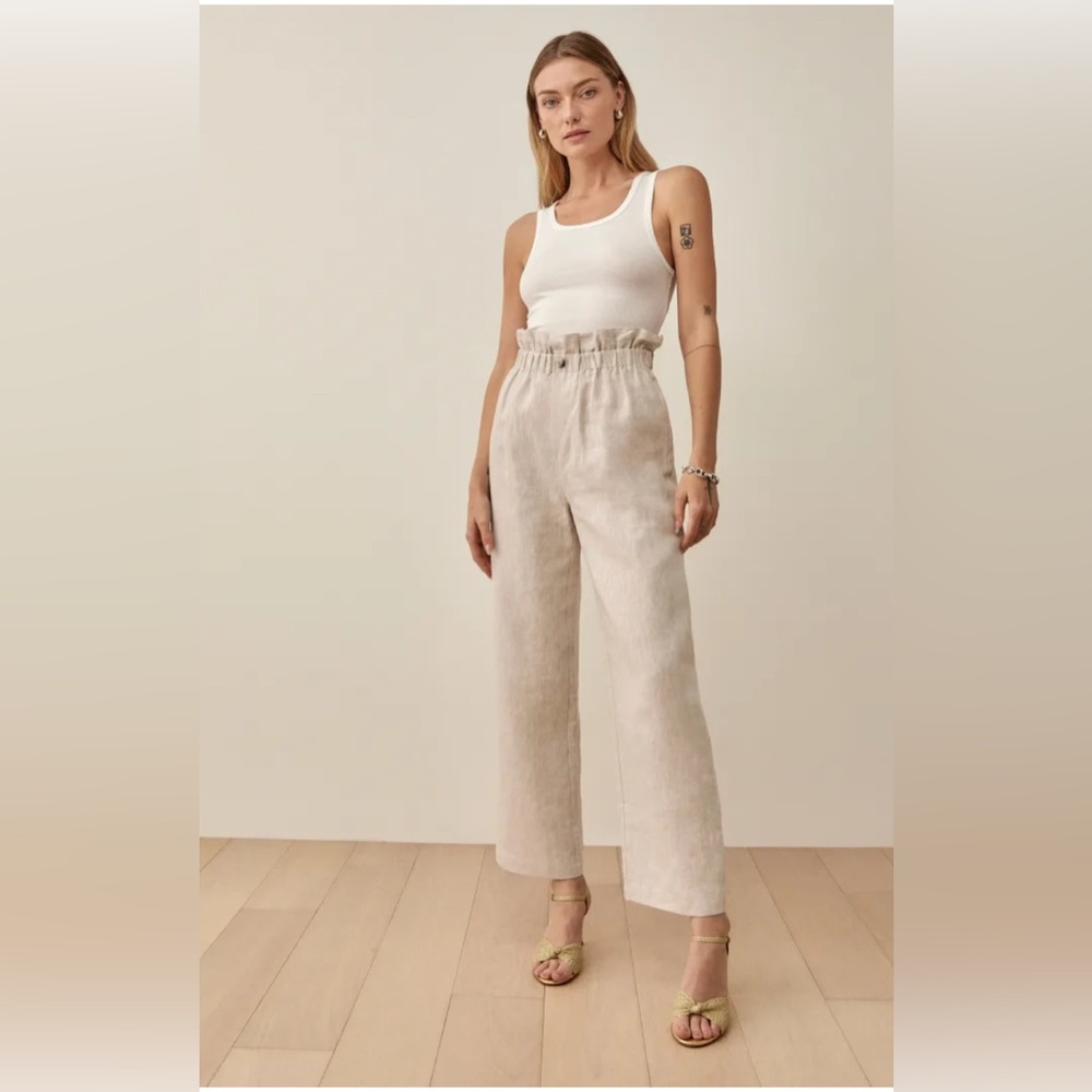 Reformation Finn high waisted Linen Pant